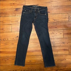 American Eagle straight stretch jeans.